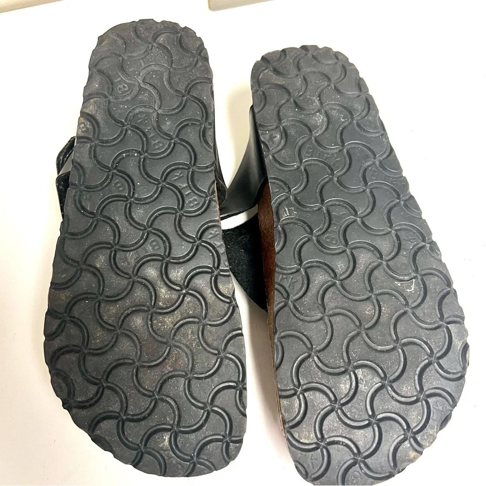 BIRKENSTOCK Gizeh Betula Sandals Women's US 6.5 Euro 37 Black comfy leather